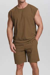 Conjuntos de verano hechos de algodón 100% para hombres, camisetas y pantalones cortos con cuello redondo, conjuntos hechos en Pakistán, conjunto sin mangas de alta calidad a precio de montón - Product Image 5