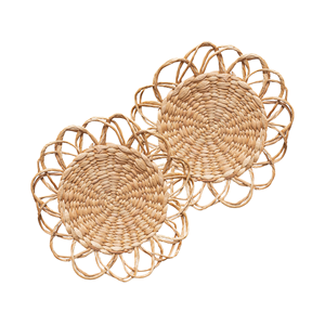 Handcrafted <b>WOVEN</b> WATER HYACINTH PLACEMATS <b>COASTERS</b> Sustainable Eco-Friendly Handmade <b>Coasters</b> for a Green and Stylish Home - Product Image 1