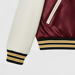 Fabrication en usine, faible MOQ, prix bas, broderie personnalisée, logo, veste universitaire en satin imperméable double face pour hommes - Product Image 3