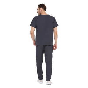 Ensemble complet de gommage médical avec pantalon à taille élastique et haut léger pour le personnel de santé col en V combinaison de gommage à l'hôpital - Product Image 5