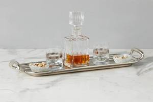 Plateau d'hôtel vintage en métal rectangulaire - Product Image 4