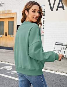 Sudadera con Capucha y Cuello Redondo Personalizada con Logotipo Bordado, Sudadera Informal de Algodón para Mujer, Gruesa y Holgada - Product Image 2