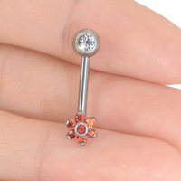 Piercing VCH Christina en Titane Anti-ternissement, motif Fleur de Cristal, pour piercing vaginal sexy