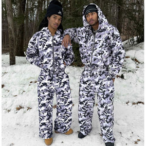 Ensemble de survêtement unisexe en polaire technique pour l'hiver, streetwear, capuche, de haute qualité, véritable imprimé arbre, sweat-shirt et pantalon - Product Image 1