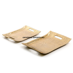 Ensemble de deux plateaux à chocolat en métal finition or, nouveau plateau à chocolat classique et élégant, nouveau plateau à chocolat en métal - Product Image 3