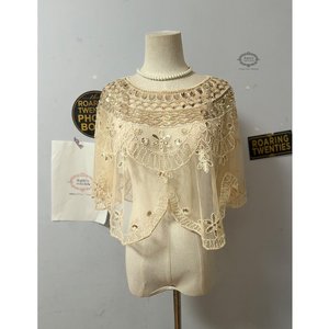 Capa de cuentas de marfil de alta moda, abrigo de fiesta hecho a mano de estilo pijo para mujeres y adultos, ropa de Club ODM única - Product Image 3