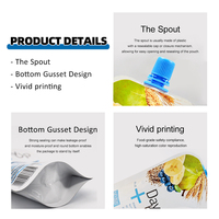 Op maat gemaakte plastic stand-up pouch met tuit, lekvrij, voor gelamineerde aluminiumfolie, food grade, ISO gecertificeerd, voor fruitsap