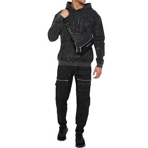 Vente en gros de sweats à capuche 100% coton délavés à l'acide conception personnalisée sérigraphie meilleur prix thermique hiver sweat à capuche en éponge française - Product Image 5