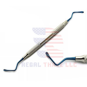 Curettes dentaires chirurgicales en acier inoxydable Curettes dentaires pour os Lucas 2.5mm 3.5mm 4mm Curette de chirurgie parodontale à pointe bleue - Product Image 3