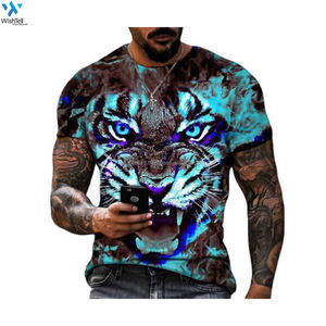 Camiseta de Manga Corta para Hombre, Talla Grande, de Algodón/Poliéster Transpirable y Antipilling, de Alta Calidad, con Logotipo Personalizado, Impresión Rápida - Product Image 1