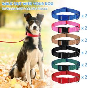 Surtido de lindos colores Múltiples hebillas de plástico ajustables a granel Nylon Neopreno Collares para perros Fluo con broche de seguridad para hombre y mujer - Product Image 3