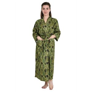 Pure Cotton Handblock <b>Kimono</b> Floral Boho Bath Robe Spring Summer Fashion Cardigan with Ikat Print <b>Beach</b> Cover for Bridesmaids - Product Image 3