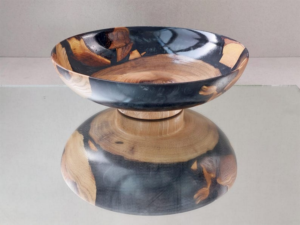Bol de service en bois naturel fait main, écologique, résine époxy, passe au lave-vaisselle, léger, non toxique, idéal pour les fêtes - Product Image 6