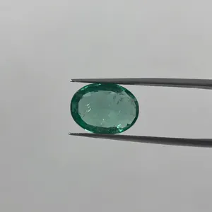 Esmeralda zambiana natural sin tratar y sin calentar, calidad muy fina, corte ovalado de grado premium, 3,15 quilates para la fabricación de joyas - Product Image 1