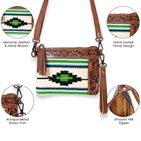   Handgefertigte Leder-Umhängetasche Woll-Durrie Crossbody-Tasche Boho Western Handtasche