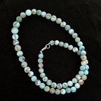 Collier de perles de pierres précieuses rondes lisses en Larimar rouge naturel Colliers ras du cou en pierre de Larimar naturel pour femmes hommes en vrac