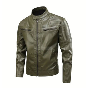 Pakistan Manufactured High Quality Men's <b>Winter</b> <b>Leather</b> <b>Jacket</b>-Stand Collar Front Logo Eco-Friendly Breathable Waterproof - Product Image 1