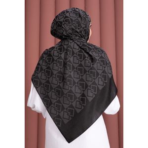 Chal Jacquard con Patrón Premium para Musulmanas, Serie Gris Humo - Product Image 3