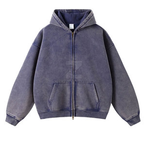 Vêtements de rue de haute qualité sweats à capuche délavés à l'acide pour hommes 100% coton couleur personnalisée hiver solide écologique respirant - Product Image 1