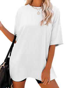 Camisetas de verano para mujer, camisetas de manga corta con cuello redondo, holgadas, con hombros caídos, camisetas transpirables, camisetas personalizadas para hombre, 2 unidades - Product Image 5