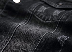 Chaqueta Vaquera de Invierno para Hombre, Estilo Urbano, Casual, Vintage, Manga Larga, Cierre de Botones, Corte Ajustado, Cuello Mao, Logotipo Frontal, Transpirable - Product Image 6