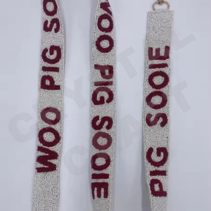 Gofrogs สีม่วงสายกระเป๋าลูกปัดสีขาวทองปรับแต่งได้สายรัดลูกปัดสำหรับกระเป๋า - Product Image 3