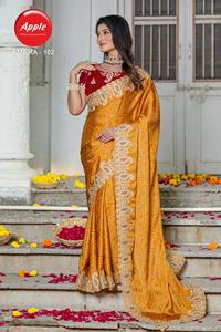 Bandhani Print All Over Sari en Sartin Georgette con borde bordado y Pallu Ropa étnica elegante para saris festivos de boda - Product Image 2