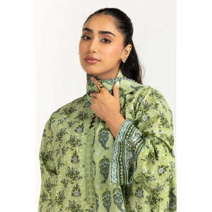 Conjunto de 3 Piezas IUSTKSD-2116 Estilo Boho con Estampado Floral, Traje de Verano para Jardín, con Cuello Mandarín Transpirable, Manga Larga y Corte Holgado - Product Image 5