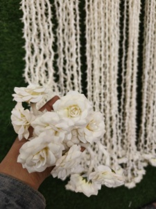 Eid Ramadán fiesta decoración Rosa guirnalda tuberosa flor cadena Nikah boda decoración Holi Haldi Mehndi nuevo blanco tema telón de fondo - Product Image 6
