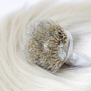 ผมต่อแบบนาโนทิปสีบลอนด์ขาวฟอกสี ผมแท้ยุโรป ฟูมิ ลอนธรรมชาติ ผมดิบ - Product Image 1