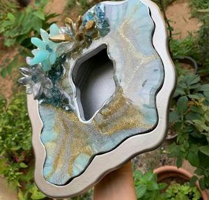 Boîte à mouchoirs rectangulaire de stockage de porte-papier de serviette de couverture de résine pour le mariage d'hôtel - Product Image 2