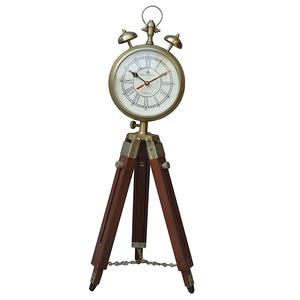 Horloge nautique de Style Antique faite à la main avec trépied horloge nautique personnalisée avec raccords en laiton et trépied en bois - Product Image 1