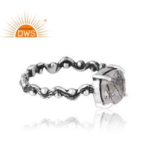 แหวนพลอยอัญมณีสีดำธรรมชาติทำจากเงินสเตอลิง925แบบสั่งทำ - Product Image 4