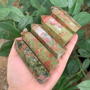 Piedra preciosa Unakite Tower Obelisk Venta al por mayor Puntos de calidad superior para la curación y el equilibrio de chakras Comprar de Amayra Crystals Exports - Product Image 4