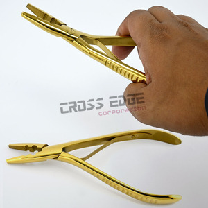 OEM Wholesale Hair Extension Tool Gold <b>Crimped</b> Hair 1980s Microbead Removal Pliers with Curved 2 Hole Isolated Spring for Hair - Product Image 4