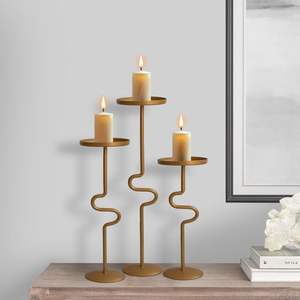 Modern iron metal <b>black</b> <b>candle</b> holder candelabra centerpiece wedding home decor party festival eid gift minimalist geometric art - Product Image 5