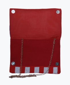 กระเป๋าประดับลูกปัดทำด้วยมือมีซิปปิดกระเป๋าสะพายข้างดีไซน์ริมฝีปากสีแดงสีน้ำเงินสายเดี่ยวล่าสุดธงสหรัฐอเมริกาสีสันสดใสลูกปัดซับในโพลีเอสเตอร์ - Product Image 3