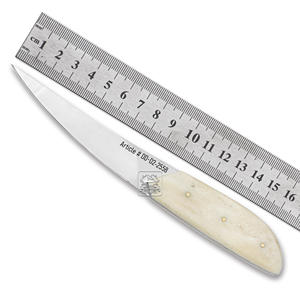 Cuchillo de bolsillo EDC hecho a mano de alta calidad, cuchillo de caza OEM personalizable, acero D2 G10, Funda de cuero en relieve de hueso de camello - Product Image 6