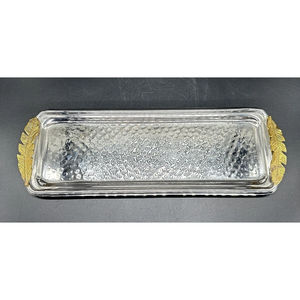 Plateau de service d'aliments martelé en acier inoxydable Plateau de service de desserts alimentaires de qualité exclusive au meilleur prix pour les fournisseurs en gros - Product Image 4