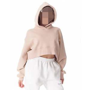 Mujeres sudaderas con capucha de moda bordado pulóver más tamaño de las mujeres Crop Top sudaderas con capucha - Product Image 2