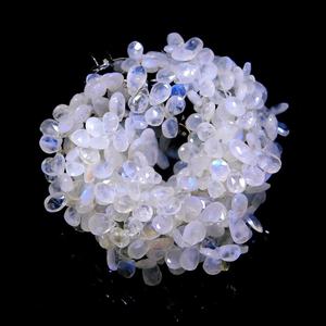 ลูกปัดรูปลูกแพร์เหลี่ยมเพชรพลอยมูนสโตนสีฉูดฉาดลูกปัดมูนสโตนสีรุ้งธรรมชาติเครื่องประดับทำจากลูกปัดพลอยมูนสโตน5x7-6x8mm - Product Image 4