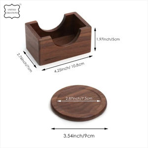 Premium Quality Handcrafted Brown Walnut <b>Wooden</b> Coasters <b>Set</b> Classic Style for <b>Tea</b> & Coffee Mats & Pads - Product Image 6