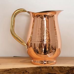 Vente en gros 100% pichet de service en métal pur design classique avec poignée en métal de haute qualité pour la décoration de table en inde - Product Image 2