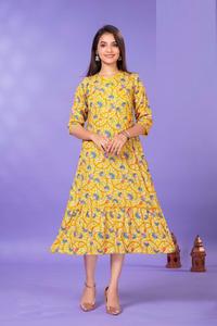 Túnica de rayón puro aprobada por Liva, estilo largo Kurti, ropa india y pakistaní, diseño impreso de calidad fina - Product Image 5