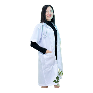 Manteau de laboratoire de longueur personnalisée anti-rides direct d'usine meilleur prix uniformes médicaux à la mode uniformes d'hôpital de médecin - Product Image 1