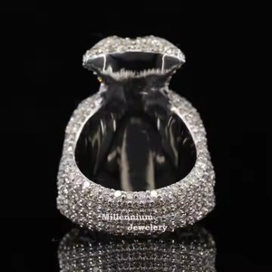 Vente chaude VVS Moissanite 925 Bague En Argent Sterling Plaqué Or Fine Jewelry Hommes Femmes Hip-Hop dollar design anneau - Product Image 2