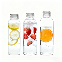 Vente en gros de bouteilles d'eau écologiques de 500ml 750ml 1000ml en verre à haute teneur en borosilicate verrerie à sublimation transparente avec logo personnalisé