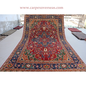 Tapis 100% laine noué à la main persan détaillé de qualité fine pour la maison hôtels couloirs expédition rapide antidérapant et lavable - Product Image 1