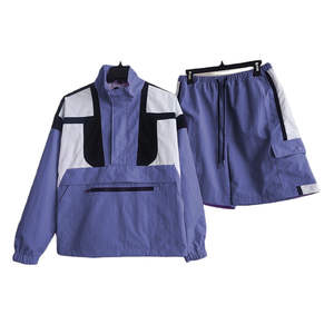 2026 conjunto de polo con cremallera personalizado para hombre, traje de jogging de nailon y poliéster, pantalones cortos de 2 piezas, camisetas, conjunto corto, chándal para activo - Product Image 5