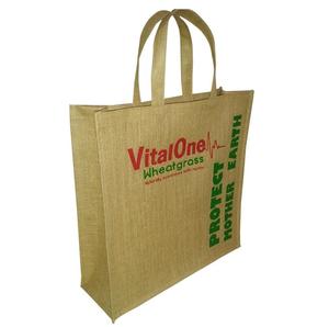 Sac fourre-tout pour femmes en lin jute réutilisable écologique Sac à provisions pliable naturel imprimé logo personnalisé - Product Image 4